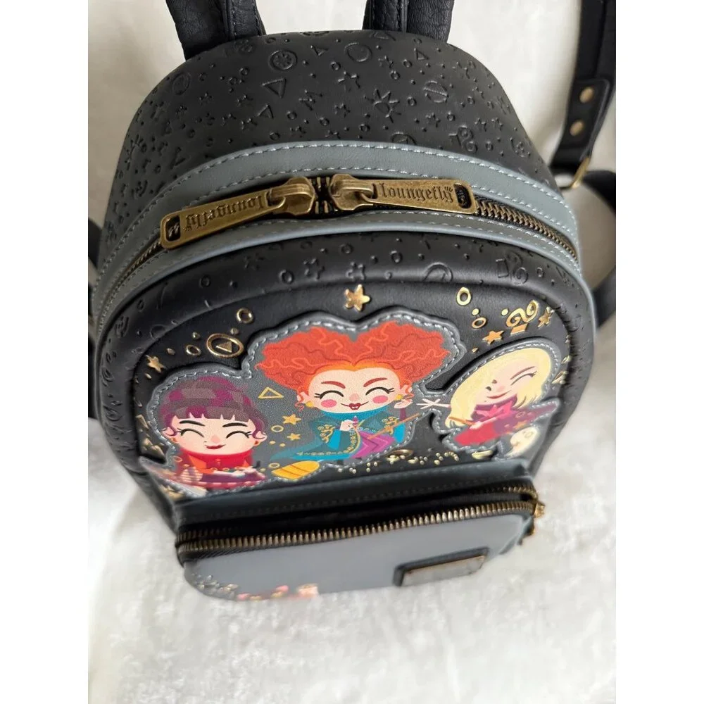Disney Loungefly Hocus Pocus Mini Backpack Chibi Sanderson Sisters Binx black fa - Picture 6 of 12